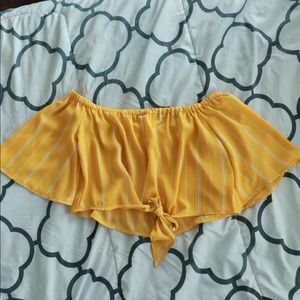 yellow off the shoulder top